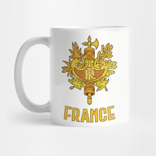 France  // Faded Style Coat of Arms Emblem Design Mug